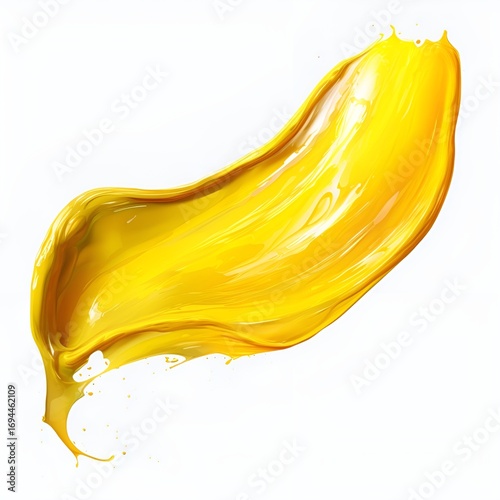 yellow paint splash isolated on white background