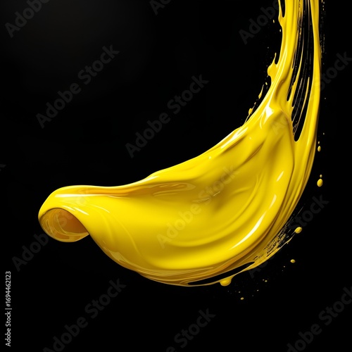 yellow paint on black background