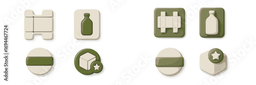 Set of 3D e-commerce icons for product packaging, delivery, and favorites with a modern claymorphism style isolated on a white background