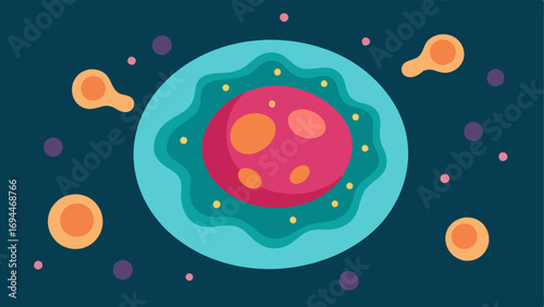 Exosome Microscope View A closeup view of exosomes under a microscope showcasing their intricate structure and highlighting their role in skin healing.