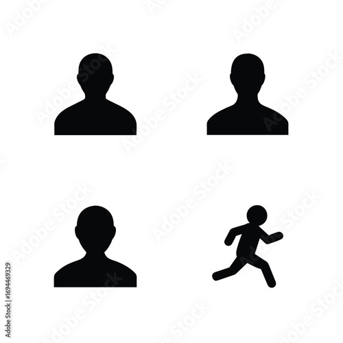 Human Profile Silhouette, Side Face Silhouette, Male Female Profile, Person Shadow Outline, Minimal Human Silhouette