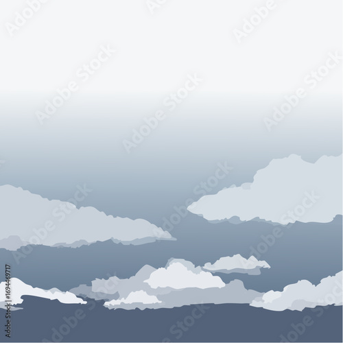 Serene sky with soft, layered clouds creating a calming and atmospheric backdrop for creative projects