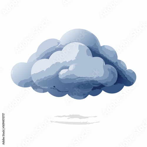 Moody blue cumulonimbus cloud formation with soft, airy texture, perfect for weather and atmospheric concepts
