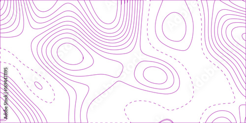 Seamless pink abstract background with a floral pattern of circles and hearts. Abstract topographic contours map background.