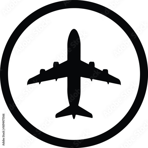 Airplane Icon – Flight Symbol in Circle