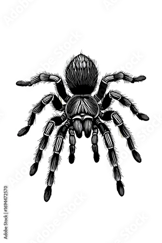 Tarantula Spider with Intricate Hairy Details