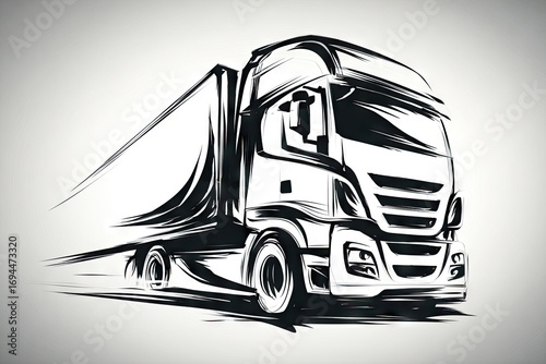 A stylized illustration of a large truck.