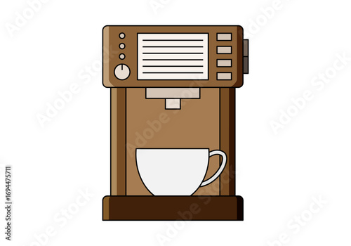 Cafetera de café marrón en fondob lanco