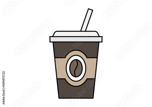 Vaso de café con pajita 