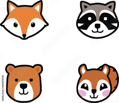 set of funny animals