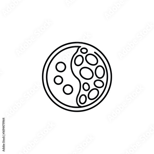 Abstract yin yang symbol with circular pattern