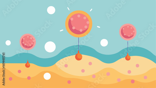 Exosome Interaction An animated sequence showing exosome particles interacting with skin cells and promoting healing and collagen production.