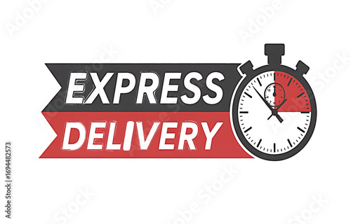 Efficient Express Delivery Service Icon with Stopwatch for Fast Shipping and Timely Arrivals