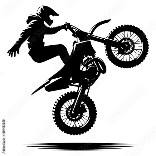 Bike rider doing a wheelie vector image illustration