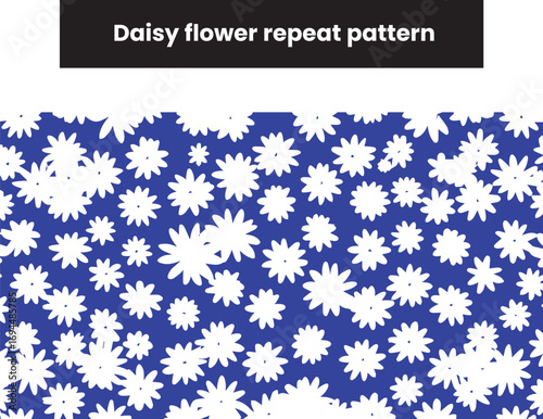Real estate   Daisy flower repeat pattern   design
