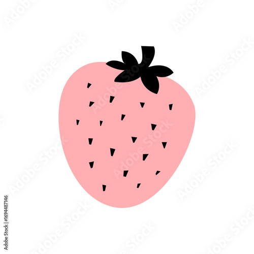 Pink strawberry illustration.