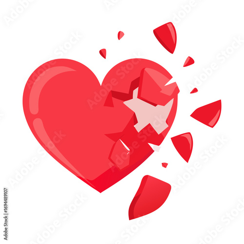 Vector art of broken heart icon for valentines day