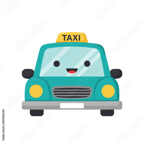vector cartoon taxi car