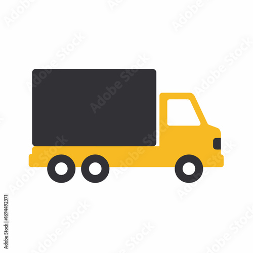 vector yellow truck isolated on white