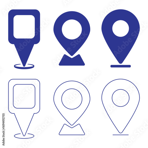 Location icon. Map pin icon set. location marker. location pin. Modern map marker collection. Pinpoint. GPS location symbol. navigation icon. Design can use for web and mobile app. Vector illustration
