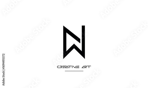NW, WN, N, W abstract letters logo monogram