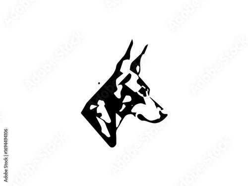 Elegant Doberman profile silhouette conveying loyalty and protection for modern design projects