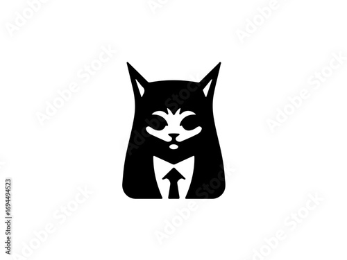 Charming business cat in suit embodies professional feline excellence and corporate sophistication