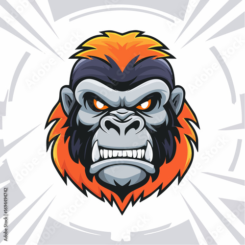 Wallpaper Mural Fierce Gorilla Mascot Head Illustration Torontodigital.ca