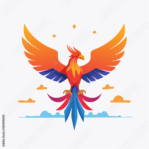Phoenix Rising A Colorful Illustration of Rebirth