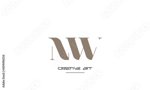 NW, WN, N, W abstract letters logo monogram