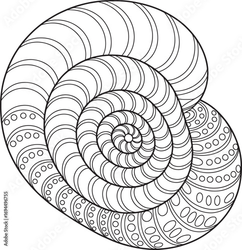 Spiral Seashell Vector Illustration for Ocean and Marine Life Themed Graphic Designs