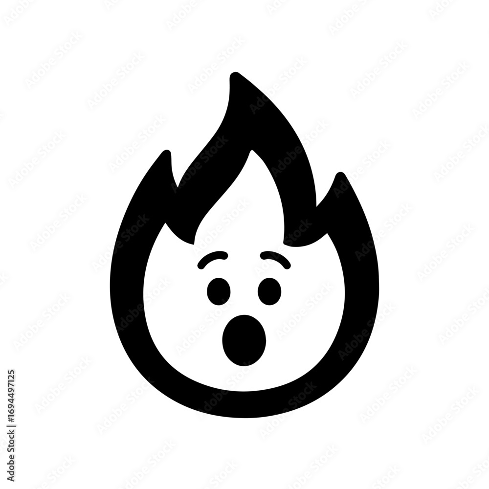 Obraz premium character emotion fire surprise vector on white background Vector icon character with emotion