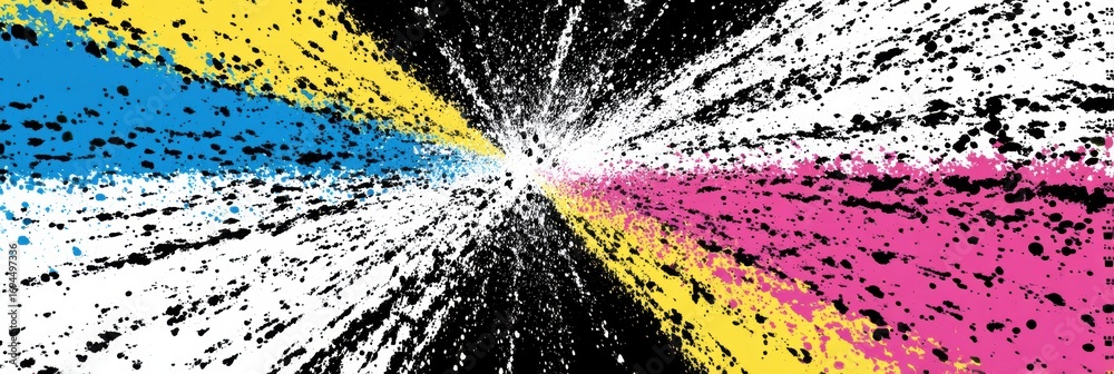 Fototapeta premium Colorful Explosion of Paint Splashes Creating Abstract Art in a Bright and Vibrant Style