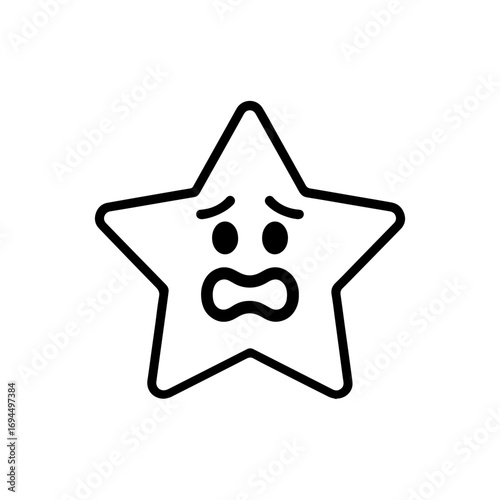 character emotion star fear vector on white background
Vector icon character with emotion