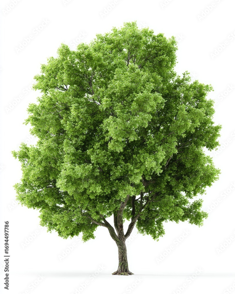 Fototapeta premium Lush green tree against white (14)