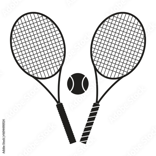  tennis bat set icon ball