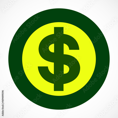 Symbol dollar. Usd currency symbol. Vector illustration