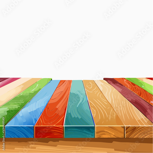 Colorful Wooden Planks Tabletop Background