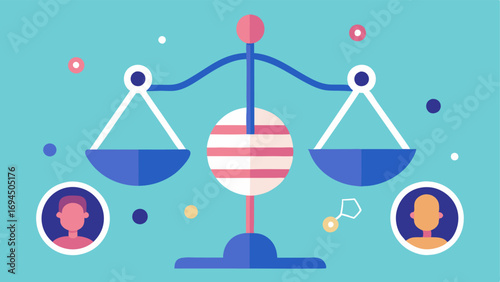 Ethical Considerations An illustration symbolizing genetic ethics with a balance scale and DNA strands highlighting discussions around privacy and consent.