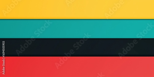 Free Download Four Horizontal Abstract Layers in Yellow, Teal, Black, and Red - GFXLoad