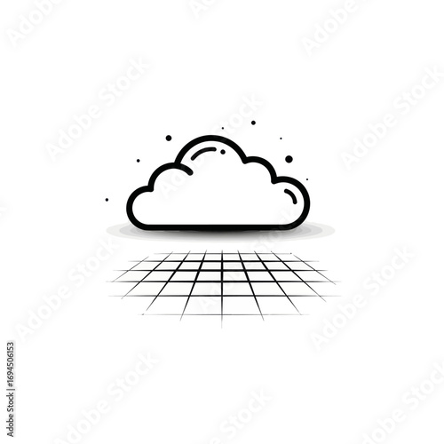 Cloud computing network technology icon.