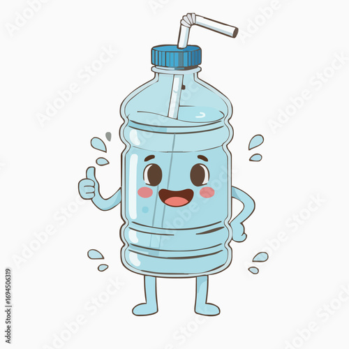 illustration of a smile water bottle