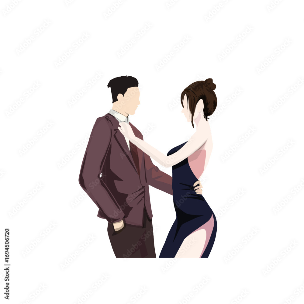 Fototapeta premium a couple is dancing together without a background