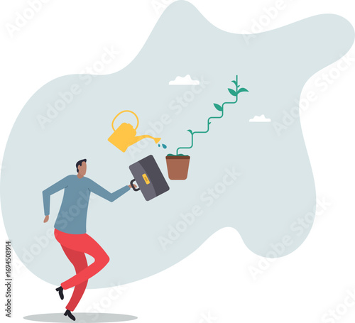 Growth step or career path, job improvement stair or growing investment or stair to success, mentorship.business concept.about a man and his life.