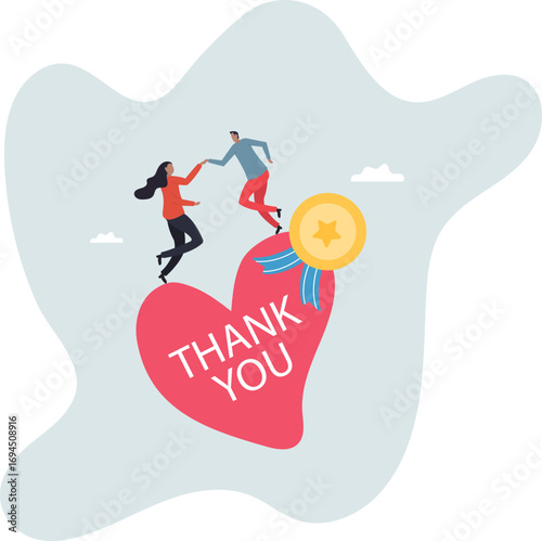 Employee appreciation, giving thank you or recognition award to best employees, gratitude or grateful support, thankful.about a man and his life.