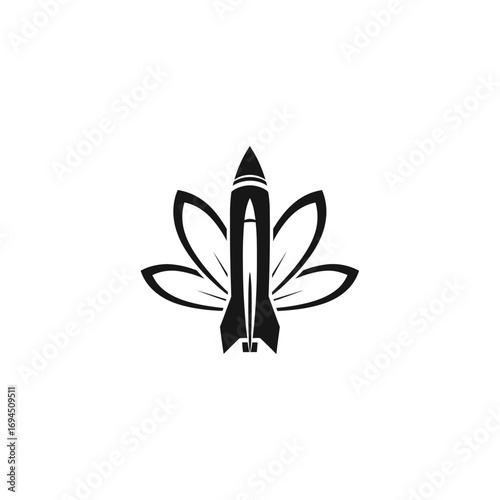 Rocket launching from cannabis leaf.