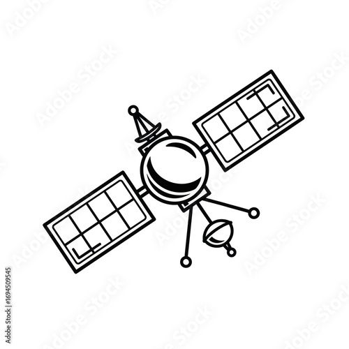 Satellite in Space Orbiting Earth Technology.