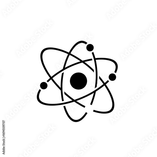 Simple Atomic Model Diagram Illustration.