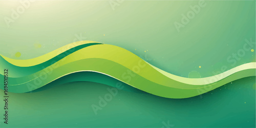 Abstract green wave pattern for a modern nature-inspired wallpaper or backdrop