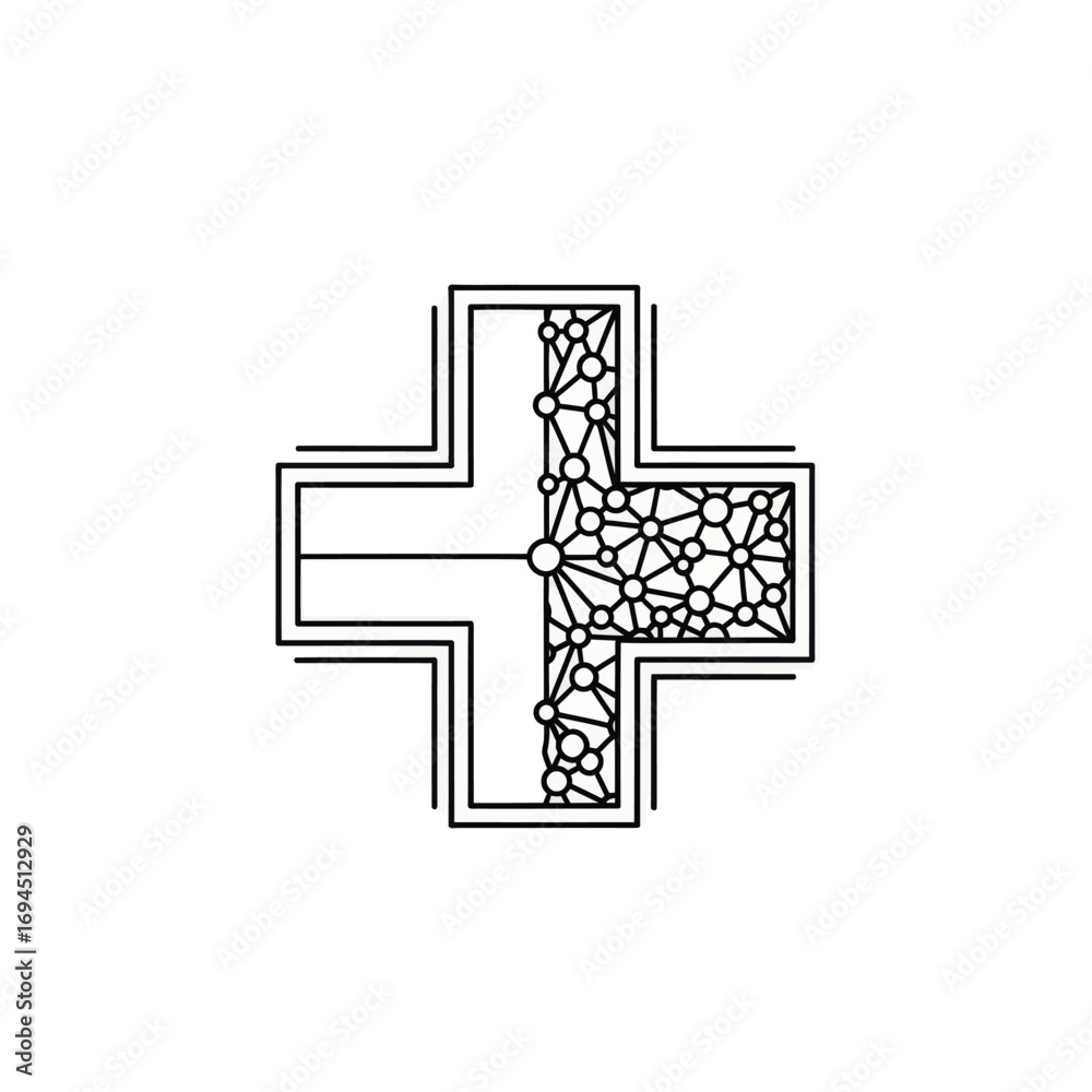 Fototapeta premium Cross symbol with intricate geometric pattern.